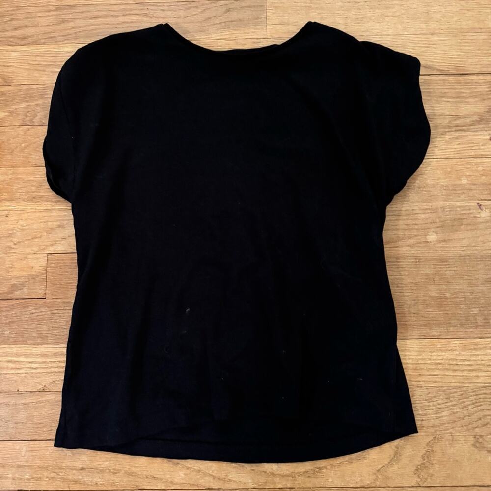 Zara black ribbed short sleeve shirt top size medium M
b38